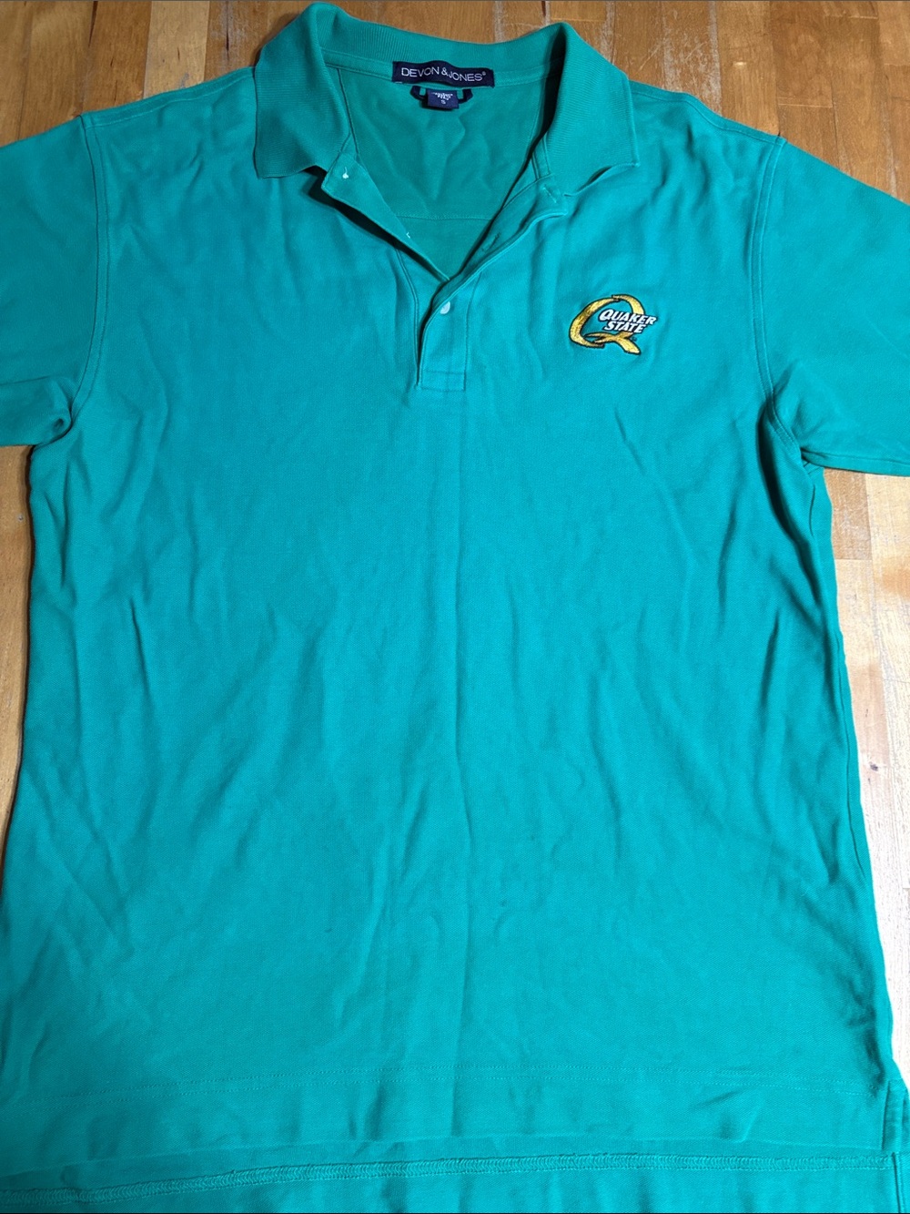 Quaker State Men's Green Polo Shirt